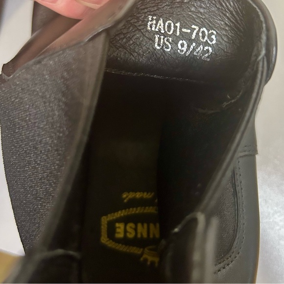 ♠️”Gifennse” Black Leather Chelsea Men’s Pull On Ankle Boots Size 9/42♠️ - Picture 12 of 15